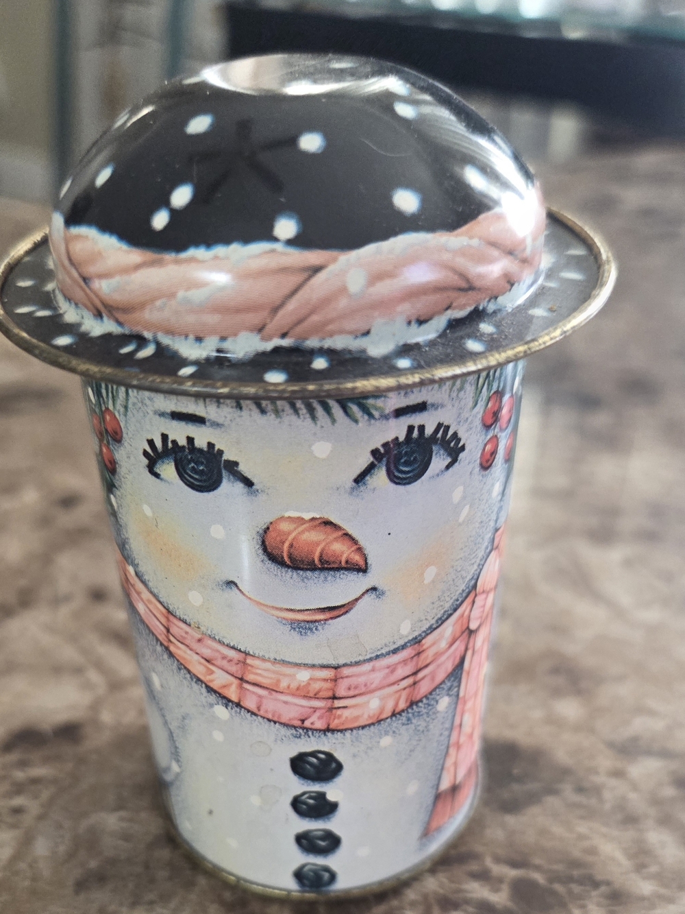 Tina Daher England Design CAPTINS Lady Snowman Trinket Tin